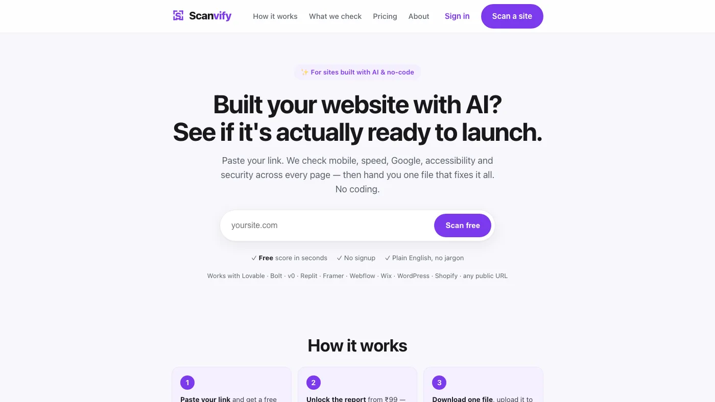 Scanvify product screen